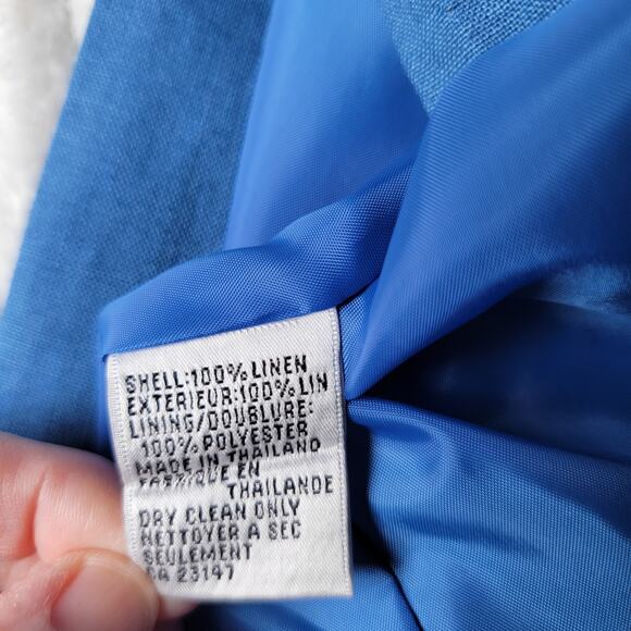 Talbots Linen Dress 4P Blue Sleeveless Midi Coastal Y2K Inspired 100 Irish Linen - Picture 11 of 11